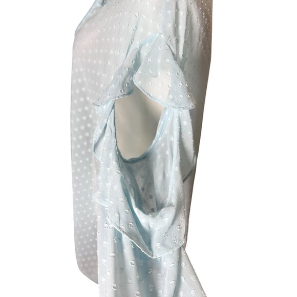 NEW Libby Edelman Womens XL Blue Swiss Dot Blouse Cold Sholder Summer top Boho - Picture 12 of 14